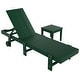 preview thumbnail 62 of 113, Shoreside Modern Poly Eco-Friendly All Weather Reclining Chaise Lounge With Wheels and Side Table (2-Piece Set)