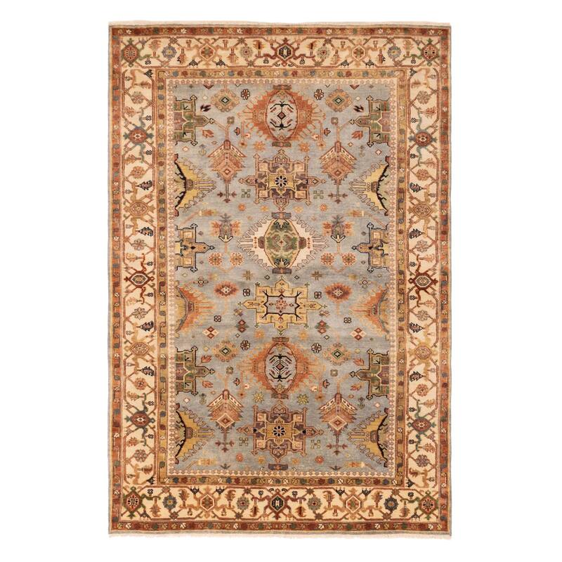 ECARPETGALLERY Hand-knotted Jules Sultane Grey Wool Rug - 6'0 x 8'11