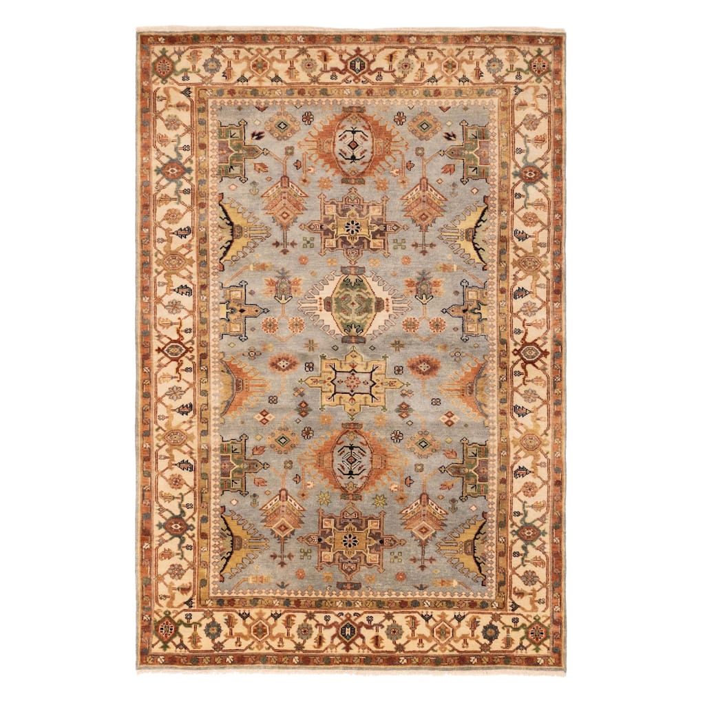 ECARPETGALLERY Hand-knotted Jules Sultane Grey Wool Rug - 6'0 x 8'11