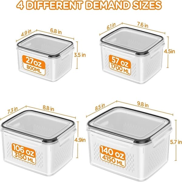 4-Pack Fruit Storage Containers for Fridge - Bed Bath & Beyond - 39080039
