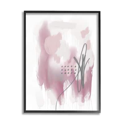 Stupell Soft Pink Abstract Shape Cluster Blush Tone Painting Framed Wall Art - White