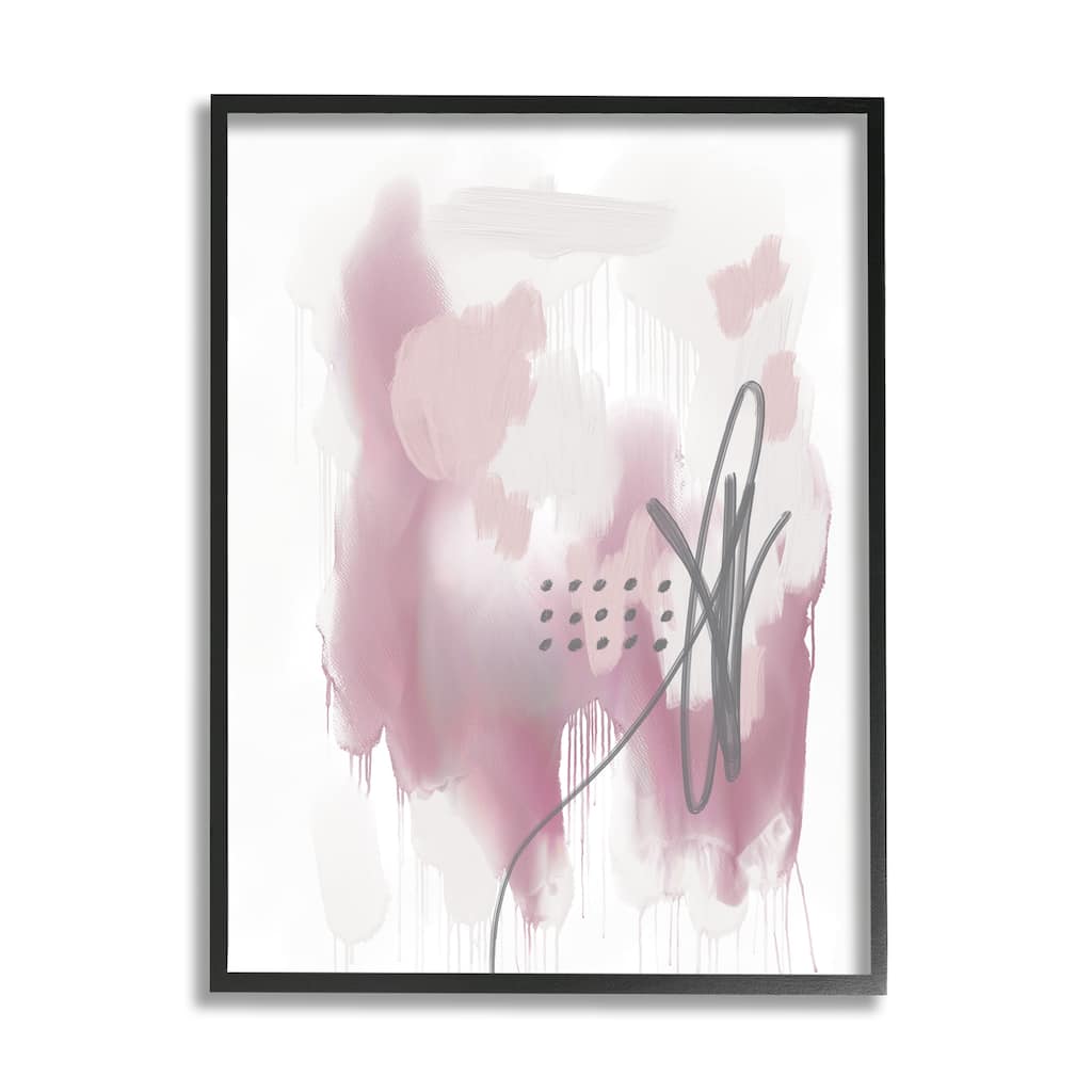 Stupell Soft Pink Abstract Shape Cluster Blush Tone Painting Framed Wall Art - White