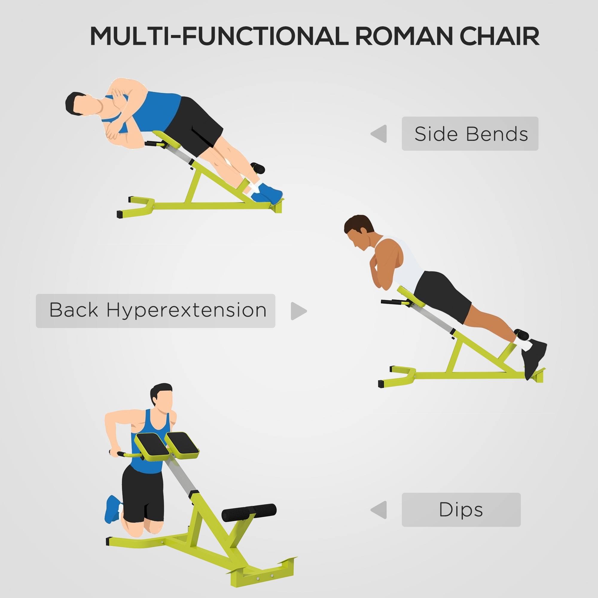 Soozier Hyperextension Bench Height Adjustable Roman Chair with Dip Bars Multi Functional for Back Core On Sale Bed Bath Beyond 39212221