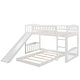 preview thumbnail 5 of 6, Twin Over Twin Bunk Bed Frame with Slide & Ladder, Solid Wood Low Bunkbeds w/Safety Guardrails, Noise Free, No Box Spring Needed