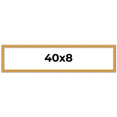 40x8 Frame Gold Real Wood Picture Frame Width 1 inches | Interior