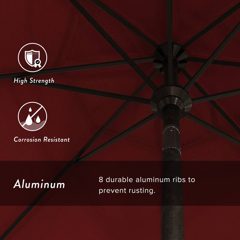 California Umbrella 9' Rd Alum Crank Open Auto Tlit Patio Umbrella