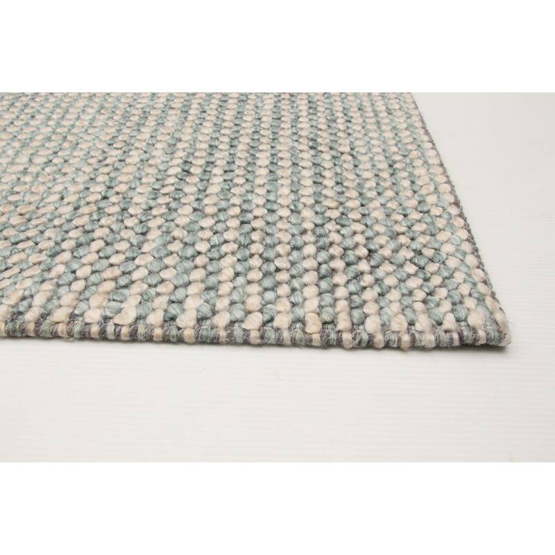 ECARPETGALLERY Braid weave Sienna Turquoise Wool Rug - 5'0 x 8'0