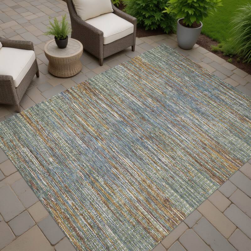 Machine Washable Indoor/ Outdoor Casual Keystone Chantille Rug