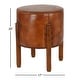 preview thumbnail 17 of 15, Brown Teak Wood Handmade Upholstered Leather Stool with Wood Legs