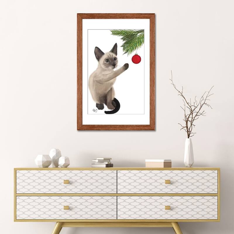 iCanvas "Siamese Cat and Bauble" by Fab Funky
