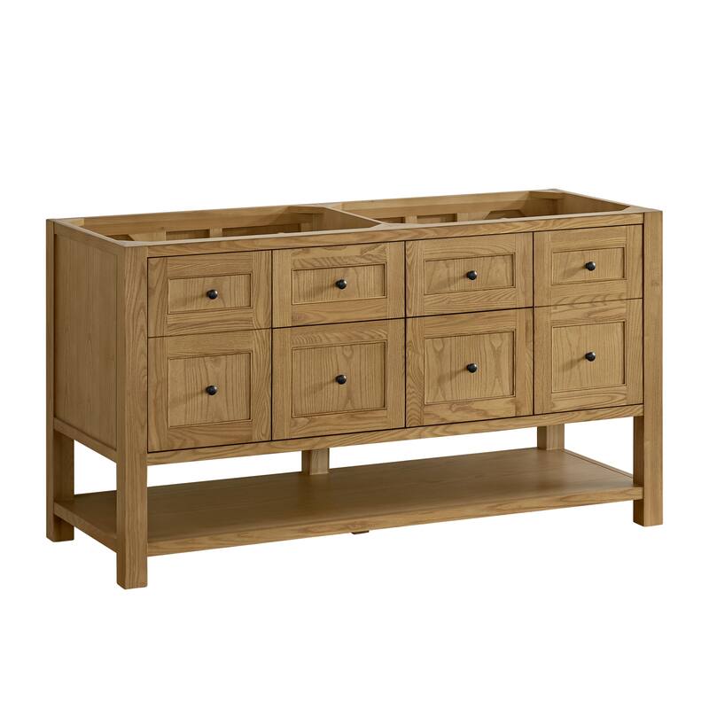 Breckenridge 60" Double Vanity, Light Natural Oak - 60D - No, Top