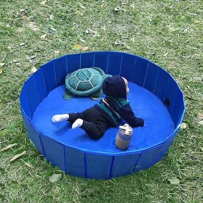 31.5" Wide PVC Pet Dog Swimming Pool - Blue - N/A