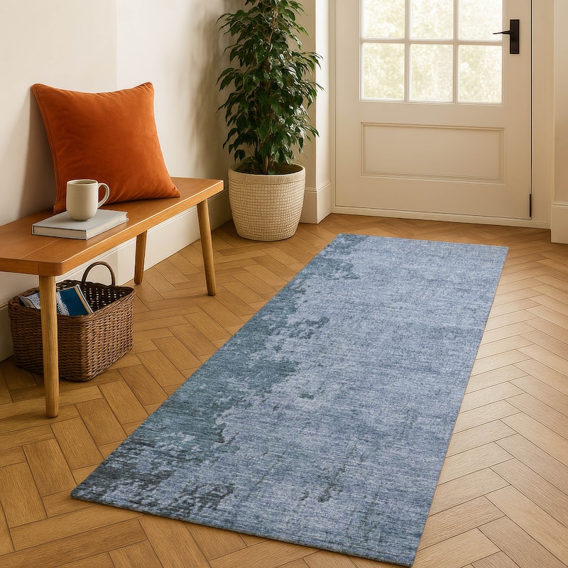Premium Washable Super Soft Mayfield Rug - Blue - 2'3" x 7'6"