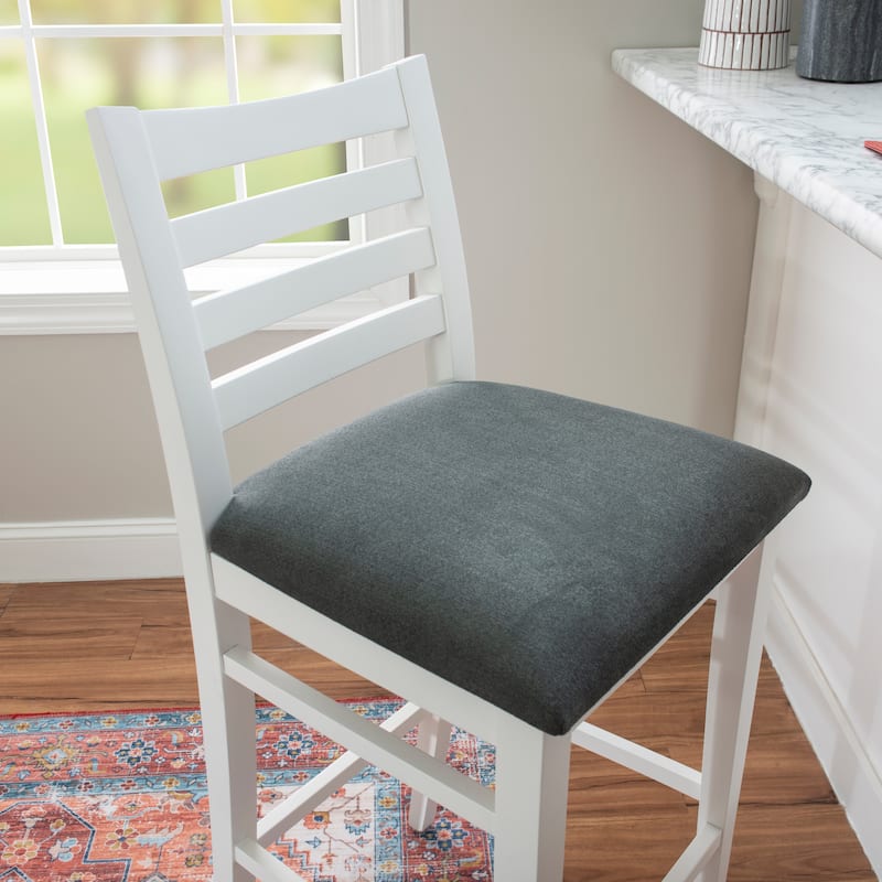 Hetrick White Beechwood 30-Inch Bar Stool (Set of 2)