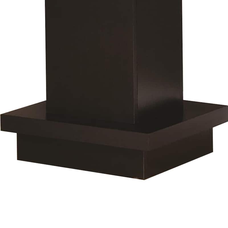 23.5 in. Brown Rectangle Wood End Table with Pedestal Base