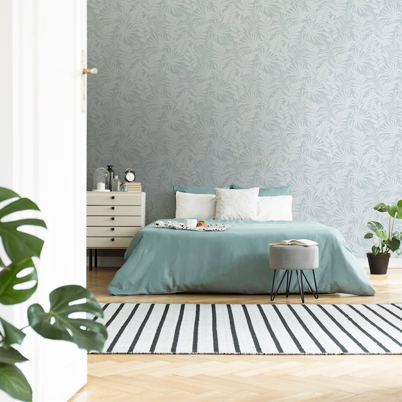 Fern Duck Egg Wallpaper