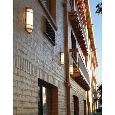 Brio 18-inch Satin Nickel LED Wall Sconce, White Shade
