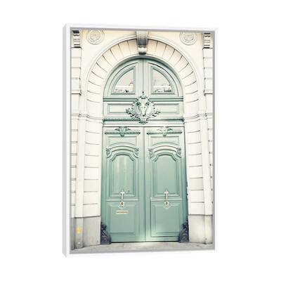 iCanvas "Paris Door, Mint" by Caroline Mint Framed