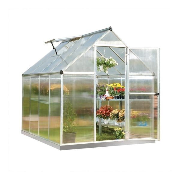 slide 2 of 15, Palram - Canopia Outdoor Mythos 6' x 8' Greenhouse - Silver