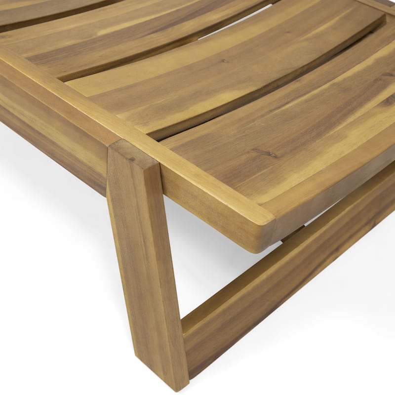 Maki Outdoor Acacia Wood Chaise Lounge Set (Set of 2) by Christopher Knight Home
