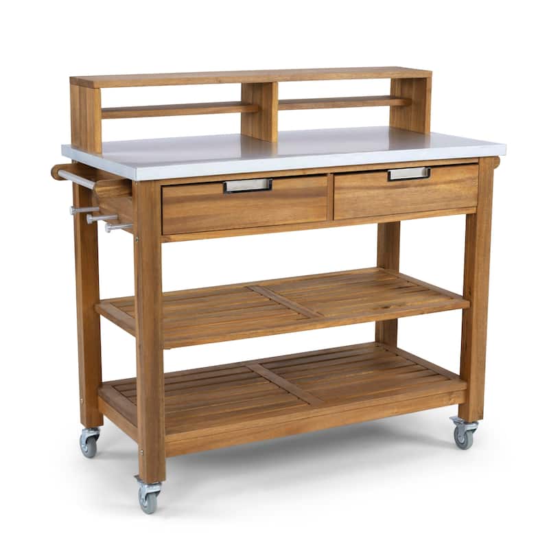 Homestyles Maho Brown Wood Potting Bench - N/A