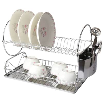 Chrome Plated Two Tier Dish Rack