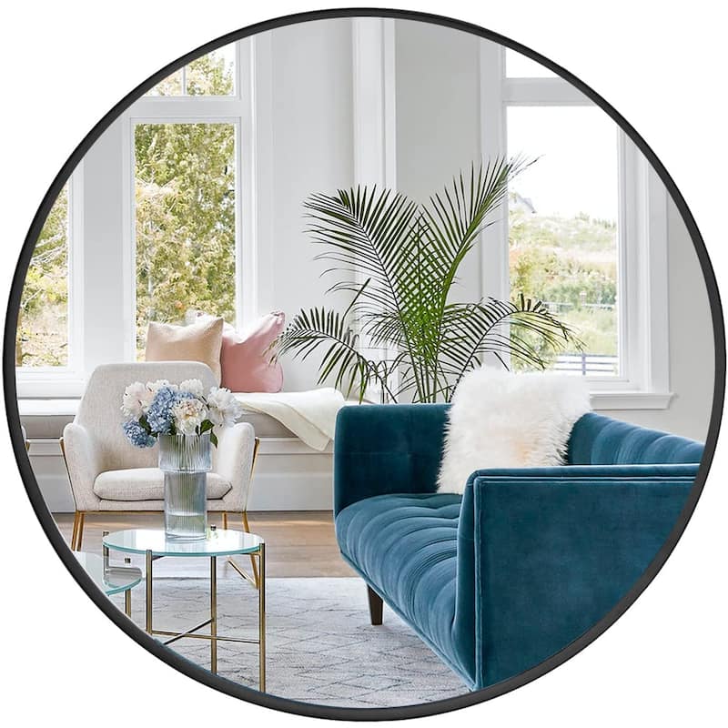 24 Inch Metal Round Bathroom Mirror