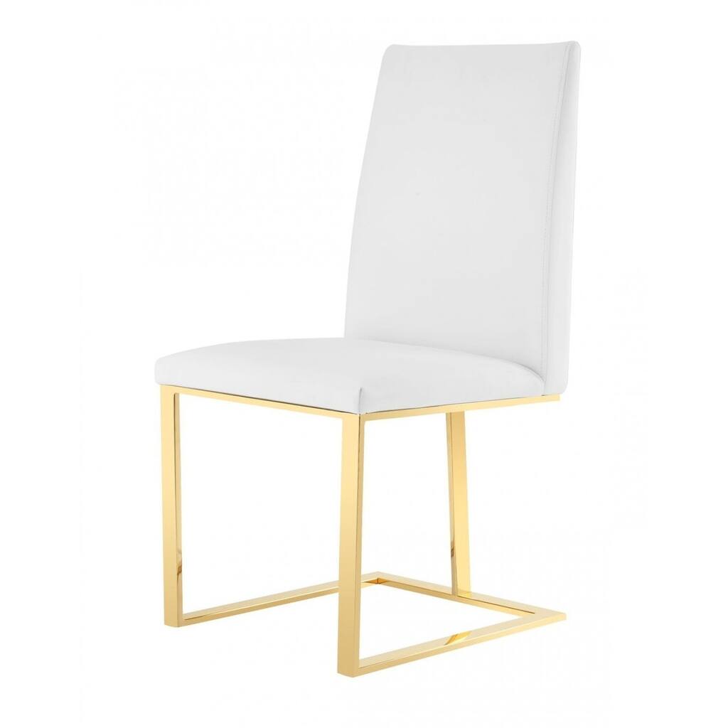 White Gold Contemporary Dining Chair