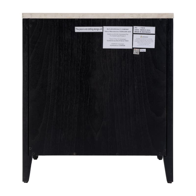 Mayfair 2 Drawer Wood and Marble Nightstand