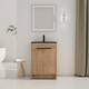 Option Imitative Oak+Black Ceramic Sink