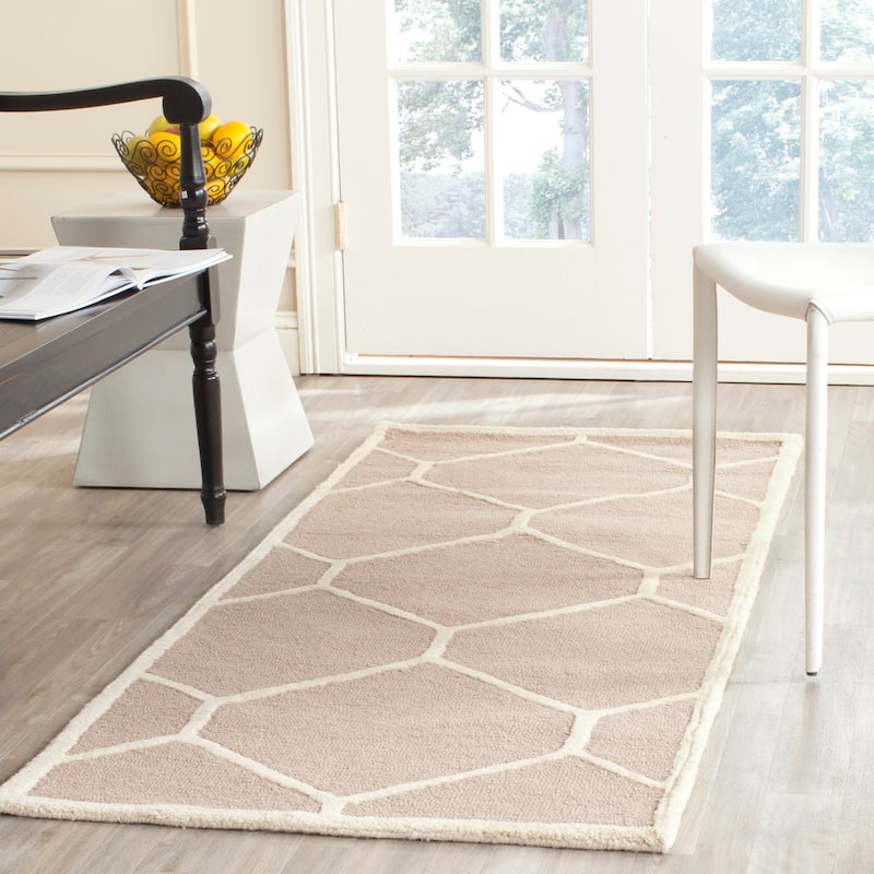 SAFAVIEH Handmade Cambridge Meira Modern Moroccan Wool Rug - 2'6" x 6' Runner - Beige/Ivory