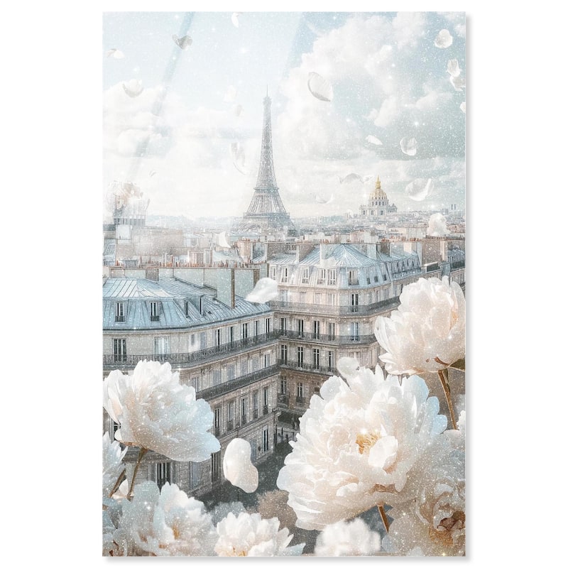 Peonies Over Paris Acrylic by Art Remedy, Ready to Hang - 30" x 45"
