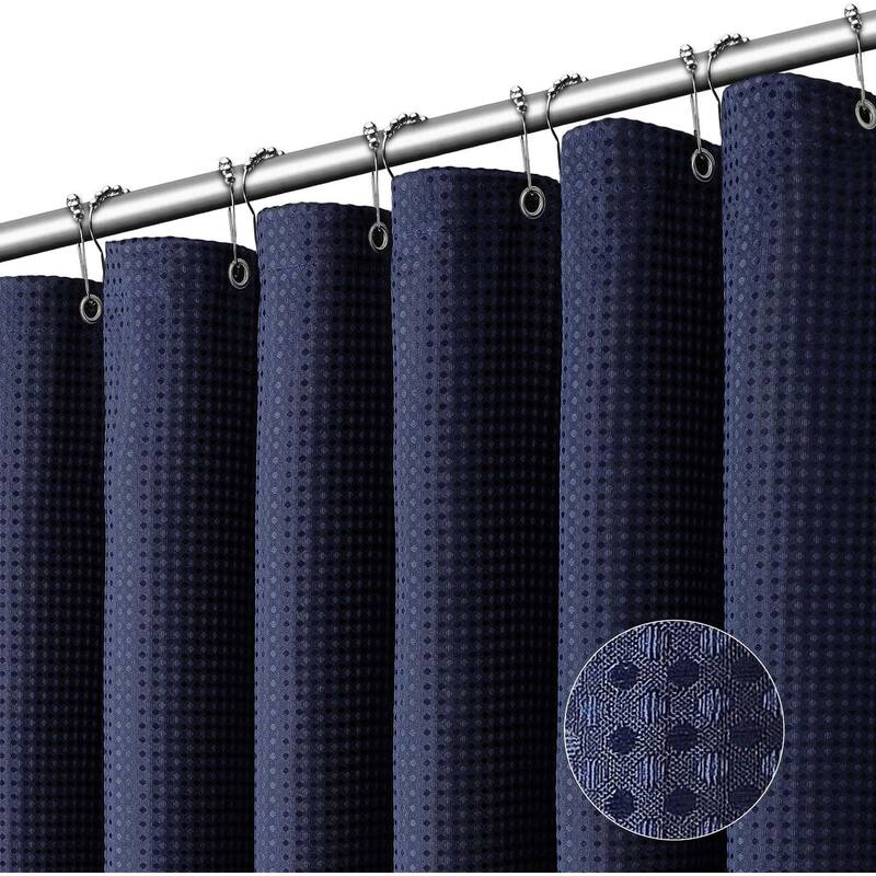 Blue Fabric Shower Curtain for Bathroom Cloth Curtains, 72x72 Inch