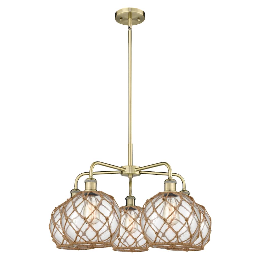 Innovations Lighting Endless Possibilities Ballston - Farmhouse Rope - 5 Light 27" Stem Hung Chandelier