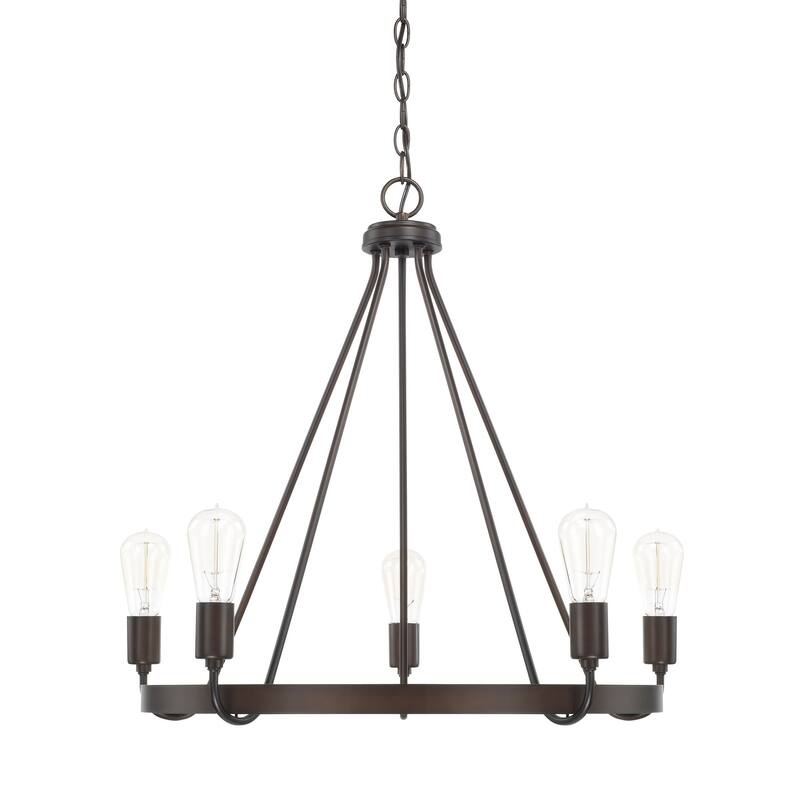 Tanner 5-light Steel Chandelier - Bronze
