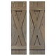 preview thumbnail 3 of 6, X Board & Batten Exterior Shutters Pair 36" - Stone Gray