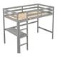 preview thumbnail 8 of 20, Multifunctional Twin Size Wood Loft Kids Bed with Built-in Desk,Shelves,Safety Guardrails and Ladder