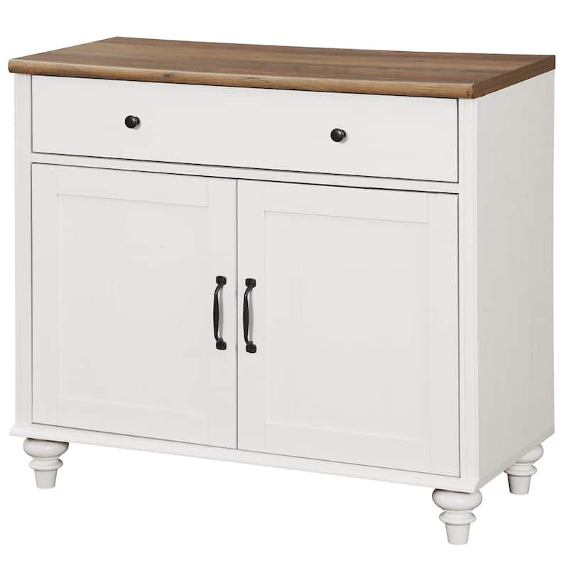 Farmhouse TV Stand for 75 inch TV, TV Console with Storage