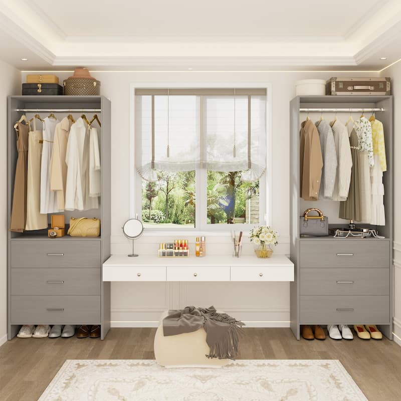 Cimly Freestanding Closet Sytem, Closet Organizer Wardrobe for Walk-in and Reach-in Closet