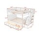 preview thumbnail 3 of 5, White Full-Over-Full Bunk Bed with Stair Storage and Guard Rail