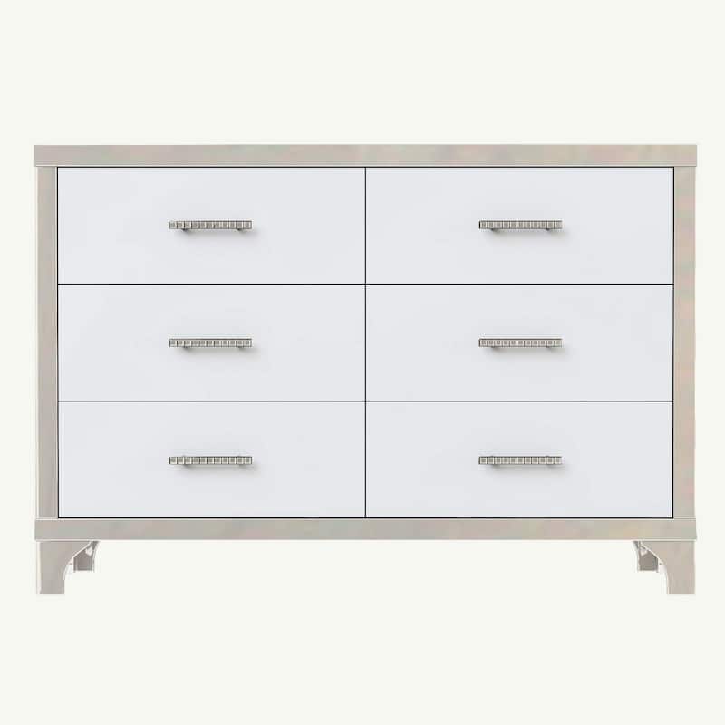 High Gloss Dresser with Metal Handle