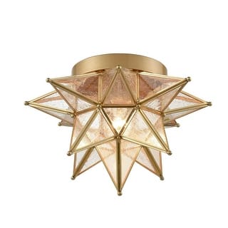 Venezia Seeded Glass Moravian Star Flush Mount Ceiling Light