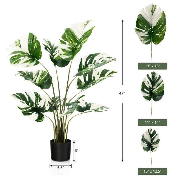 Gymax 4FT Artificial Monstera Deliciosa Tree 2-Pack Fake Plant Faux - 2 PCS  - Bed Bath & Beyond - 37719651