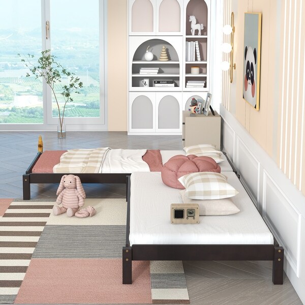 LShaped Selected Separable Twin Platform Bed Practical Space Saving