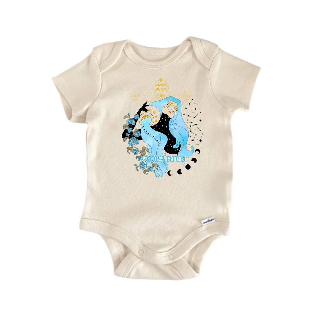 Aquarius Zodiac - Baby Boy Girl Clothes Infant Bodysuit Funny Cute Newborn