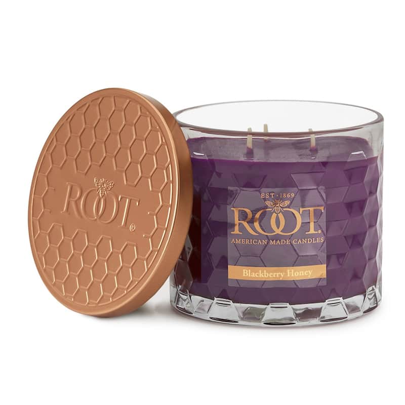 Root Blackberry Honey Scented 3-Wick Signature Honeycomb Jar - 12 oz