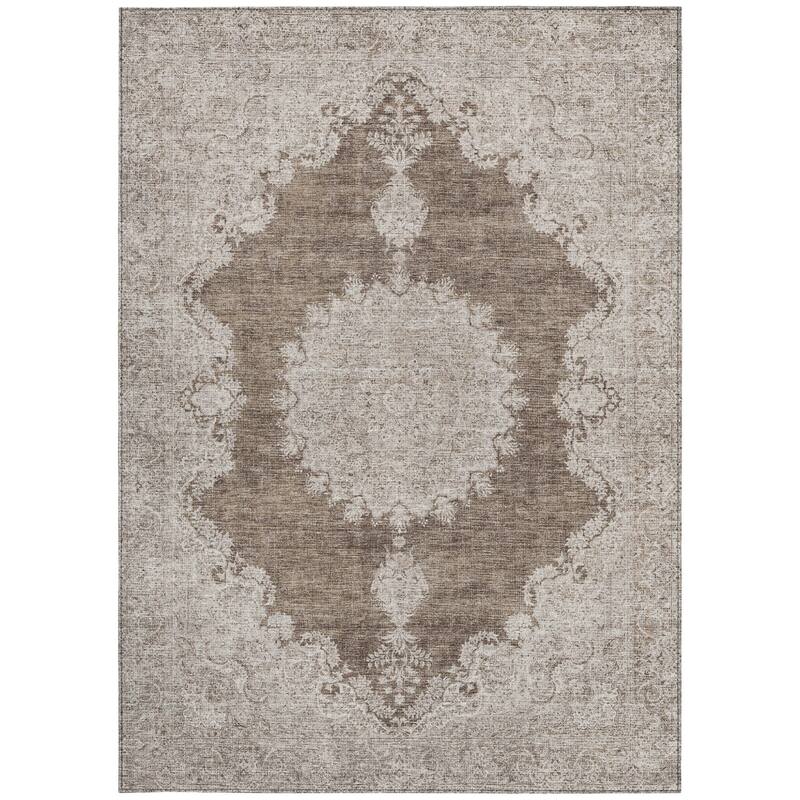 HomeRoots Oriental Traditional Rectangle Outdoor Rug