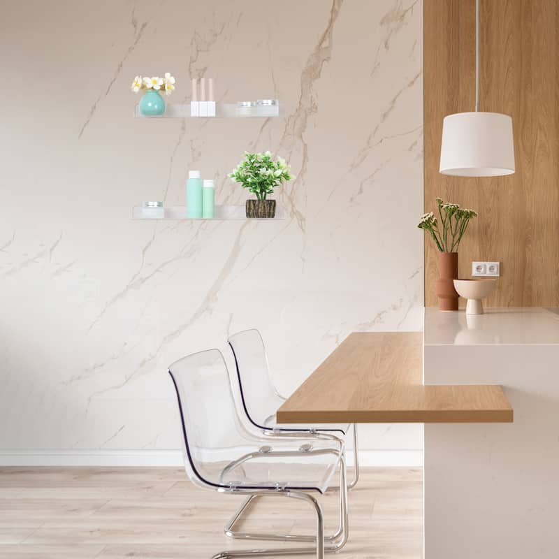 Acrylic Floating Shelves for Wall Mounted, Clear Acrylic Shelves for Bedroom Living Room and Kitchen Wall Display Shelf Clear