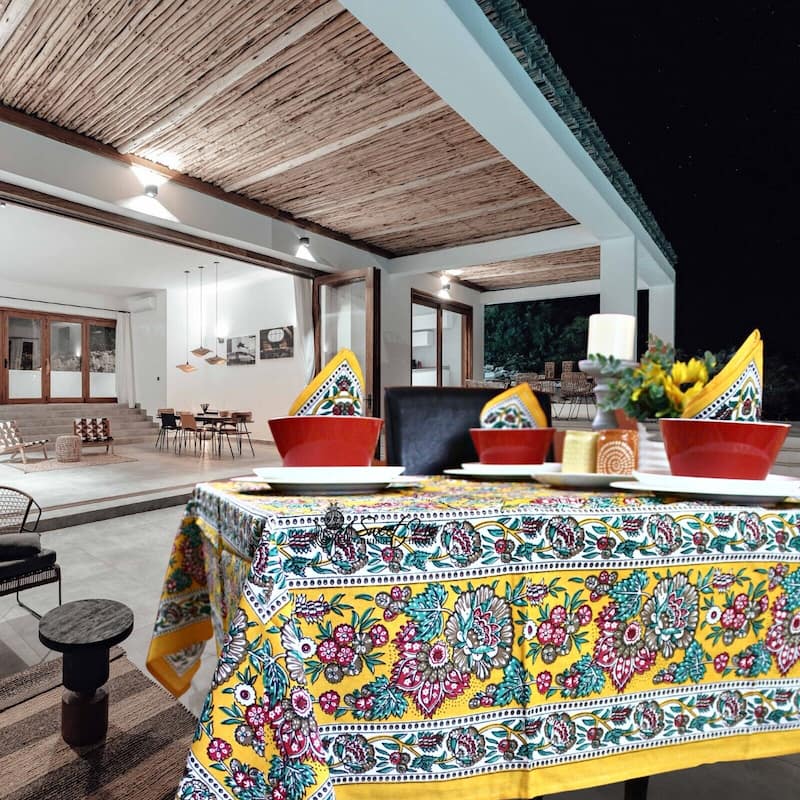 Luxuriant Floral Cotton French Country Tablecloth Collection