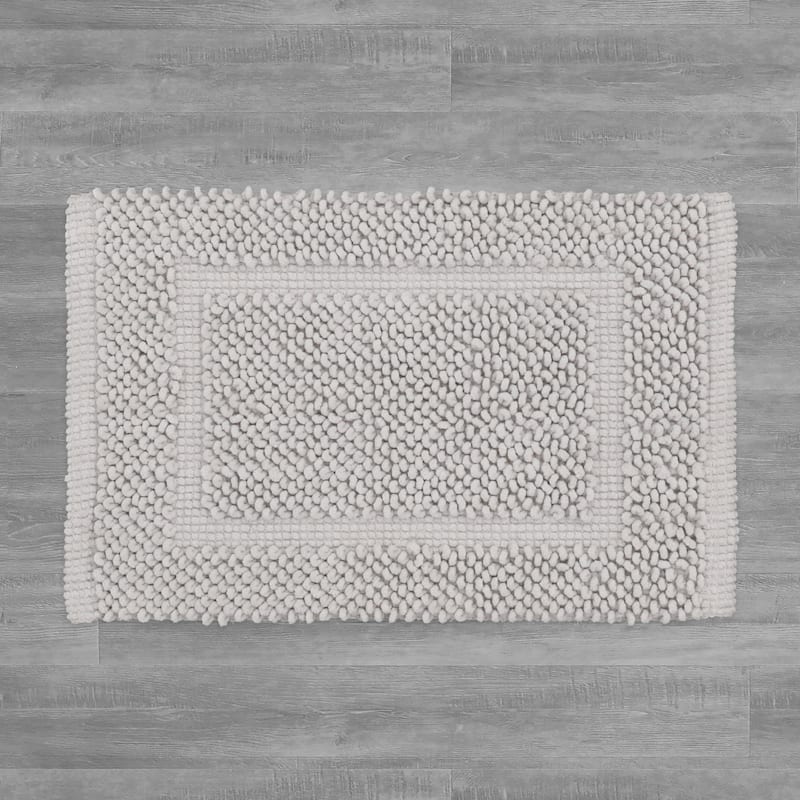 Sophie Border Ultra-plush Chenille Non-Slip Cotton Bath Mat